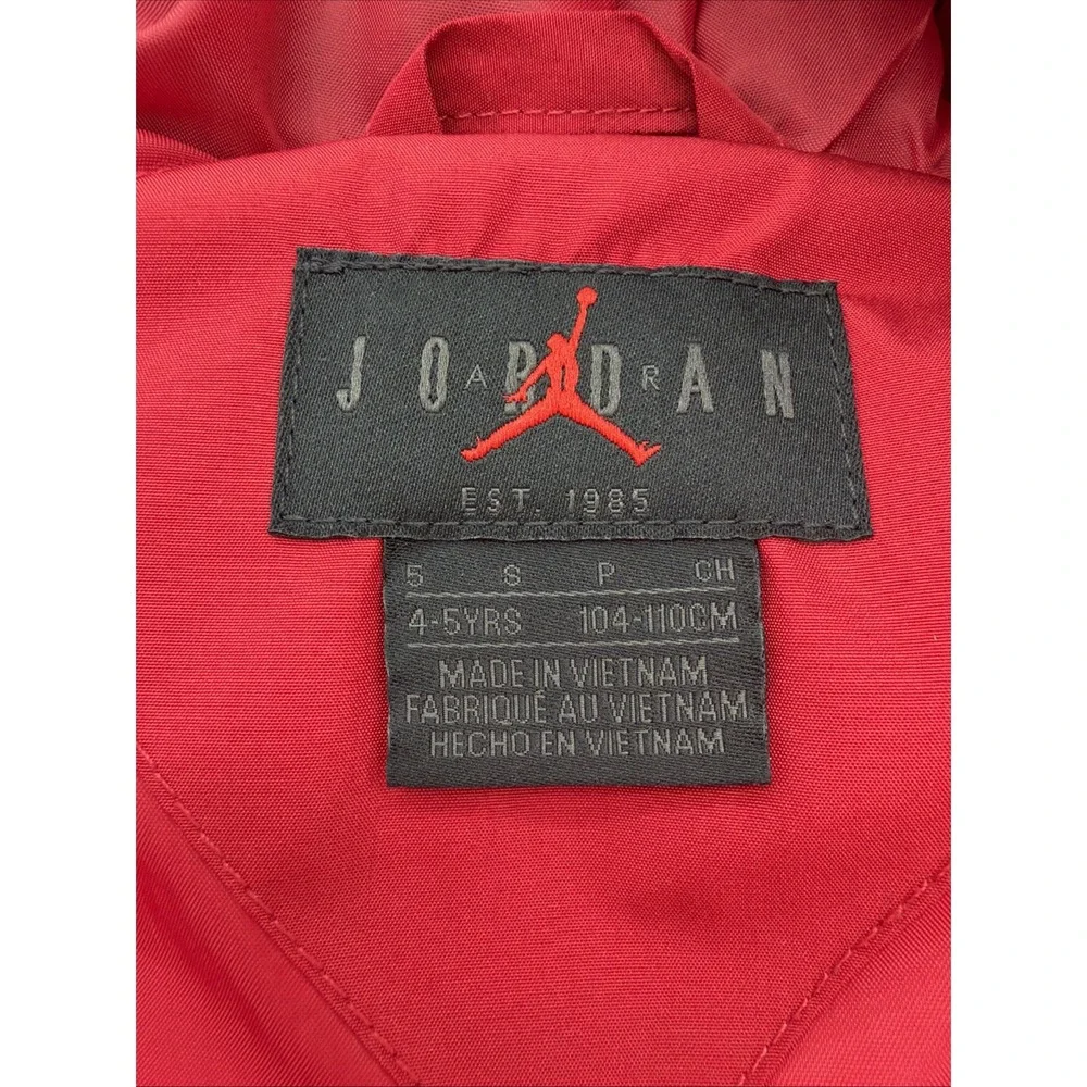 Nike Air Jordan Jumpman Boys Red & Black 2fer Puffer Jacket Sz Youth 5 (4-5 Yrs)